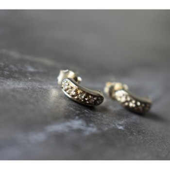 925 Sterling Silver White CZ Stud Earrings