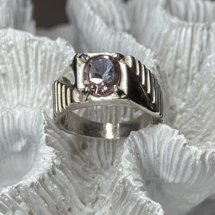 Men's 925 Sterling Silver Spinel Ring Size 8.5