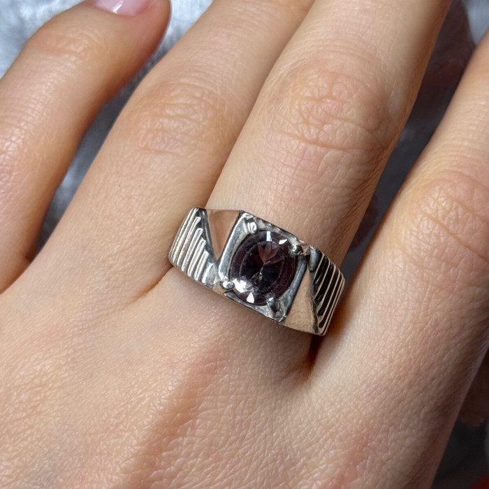 Men's 925 Sterling Silver Spinel Ring Size 8.5