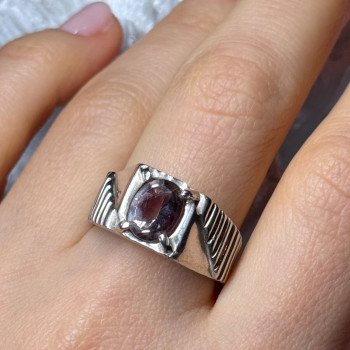 Men's 925 Sterling Silver Spinel Ring Size 8.5