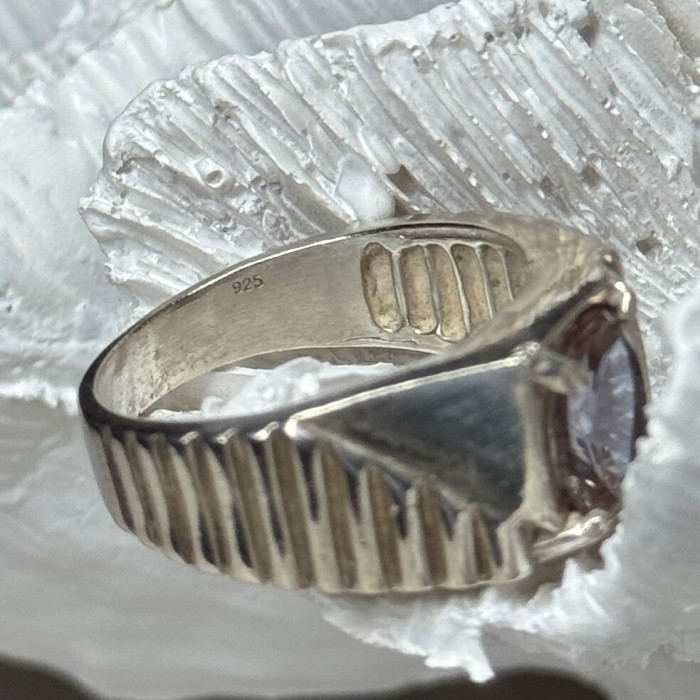 Men's 925 Sterling Silver Spinel Ring Size 8.5