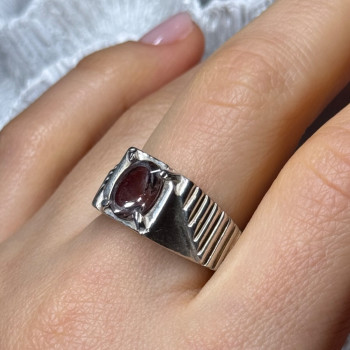 Men's 925 Sterling Silver Spinel Ring Size 8.5