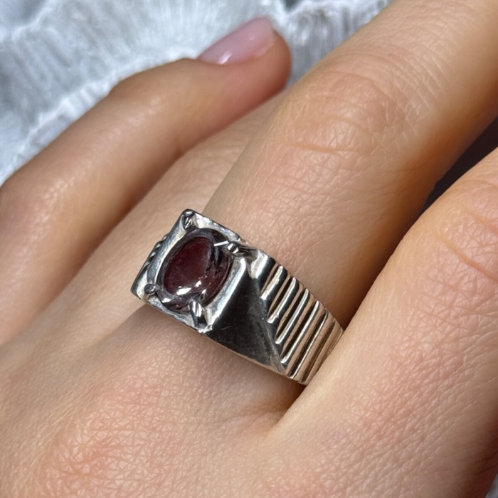 Men's 925 Sterling Silver Spinel Ring Size 8.5