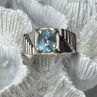 Men's 925 Sterling Silver Topaz Ring Size 8.5