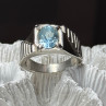 Men's 925 Sterling Silver Topaz Ring Size 8.5