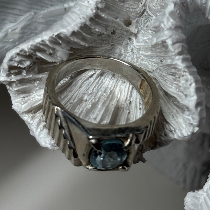 Men's 925 Sterling Silver Topaz Ring Size 8.5