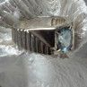 Men's 925 Sterling Silver Topaz Ring Size 8.5