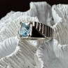 Men's 925 Sterling Silver Topaz Ring Size 8.5