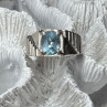 Men's 925 Sterling Silver Topaz Ring Size 8.5