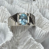 Men's 925 Sterling Silver Topaz Ring Size 8.5