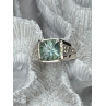 925 Sterling Silver Prasiolite Men's Ring Size 9