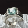 925 Sterling Silver Prasiolite Men'S Ring Size 9