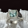 925 Sterling Silver Prasiolite Men'S Ring Size 9