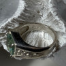 925 Sterling Silver Prasiolite Men'S Ring Size 9