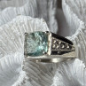 925 Sterling Silver Prasiolite Men'S Ring Size 9