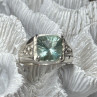 925 Sterling Silver Prasiolite Men'S Ring Size 9