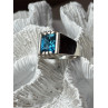 MEN'S 925 STERLING SILVER AQUAMARINE RING SIZE 9