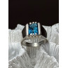 MEN'S 925 STERLING SILVER AQUAMARINE RING SIZE 9