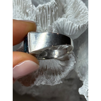 MEN'S 925 STERLING SILVER AQUAMARINE RING SIZE 9