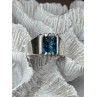 MEN'S 925 STERLING SILVER AQUAMARINE RING SIZE 9