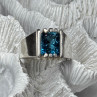 Men'S 925 Sterling Silver Aquamarine Ring Size 9