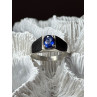 MEN'S 925 STERLING SILVER SAPPHIRE RING SIZE 8.5