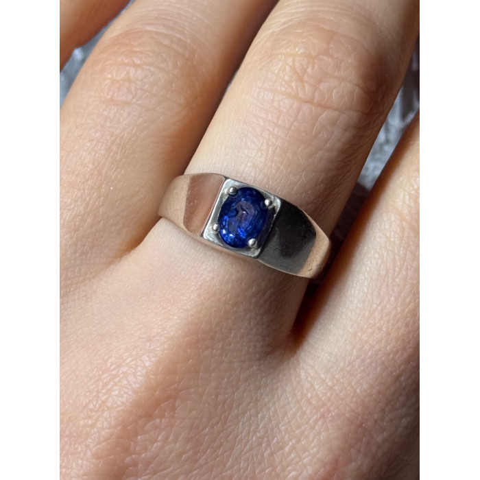 MEN'S 925 STERLING SILVER SAPPHIRE RING SIZE 8.5