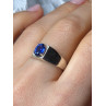 MEN'S 925 STERLING SILVER SAPPHIRE RING SIZE 8.5