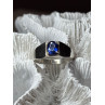 MEN'S 925 STERLING SILVER SAPPHIRE RING SIZE 8.5