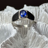 Men'S 925 Sterling Silver Sapphire Ring Size 8.5