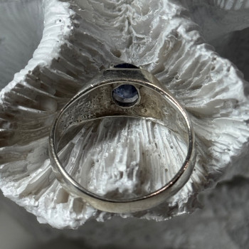 Men'S 925 Sterling Silver Sapphire Ring Size 8.5